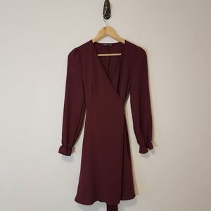 Medium Shein Wrap Long Dress Burgandy
